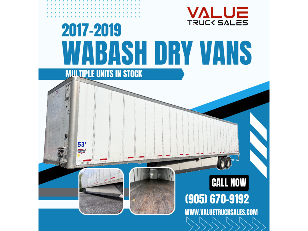 2018 Wabash 53' Dryvan Tandem axle / Multiple units / Skirts