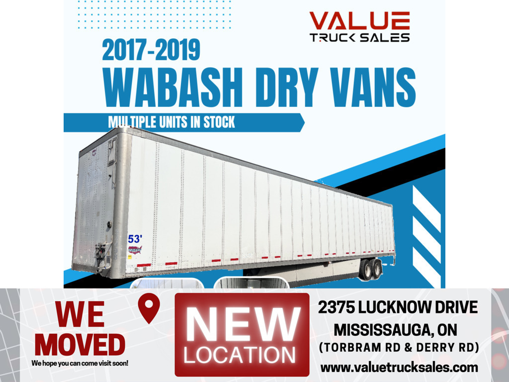 2018 Wabash 53' Dryvan Tandem axle / Multiple units / Skirts
