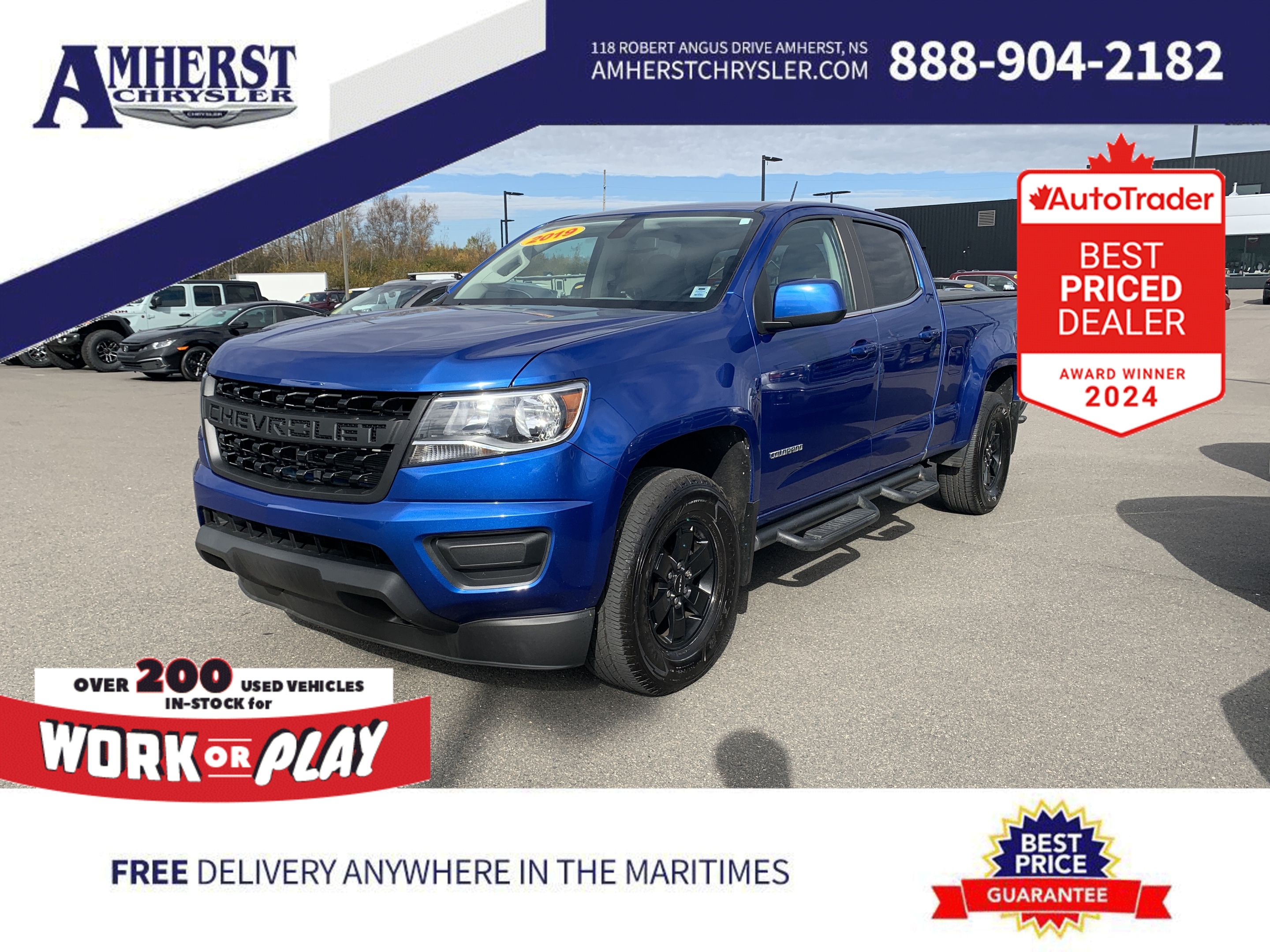 2019 Chevrolet Colorado ONLY $289 B/W CREW!! 4X4 !! BLACKED OUT RIMS!! 