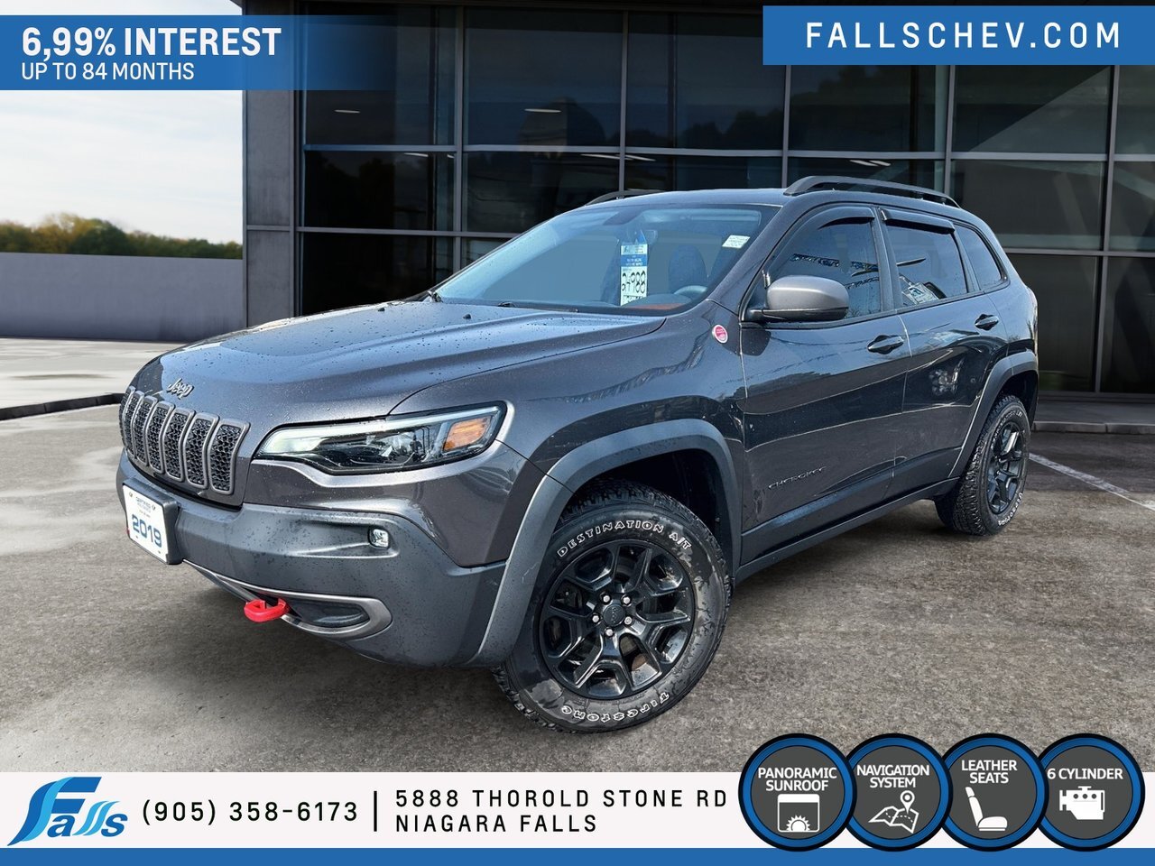 2019 Jeep Cherokee Trailhawk Elite LEATHER,V6,PANO ROOF,NAV,4X4