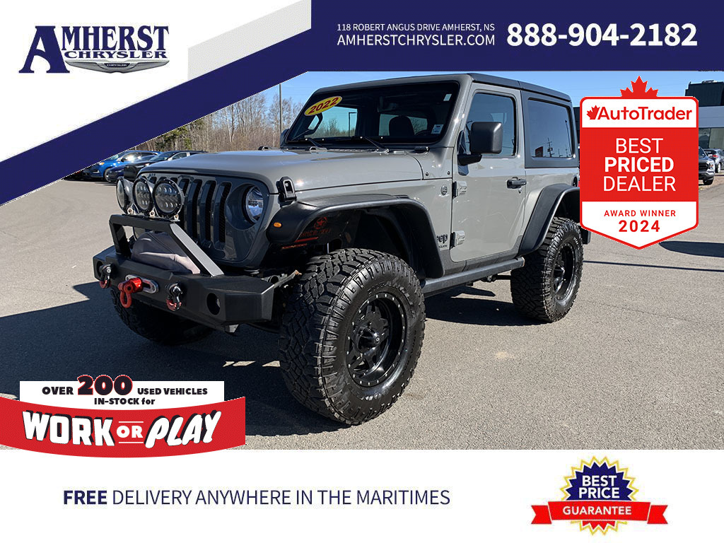 2022 Jeep Wrangler 4x4 Sport $299bw Bumper Hitch and Lights,2in Lift