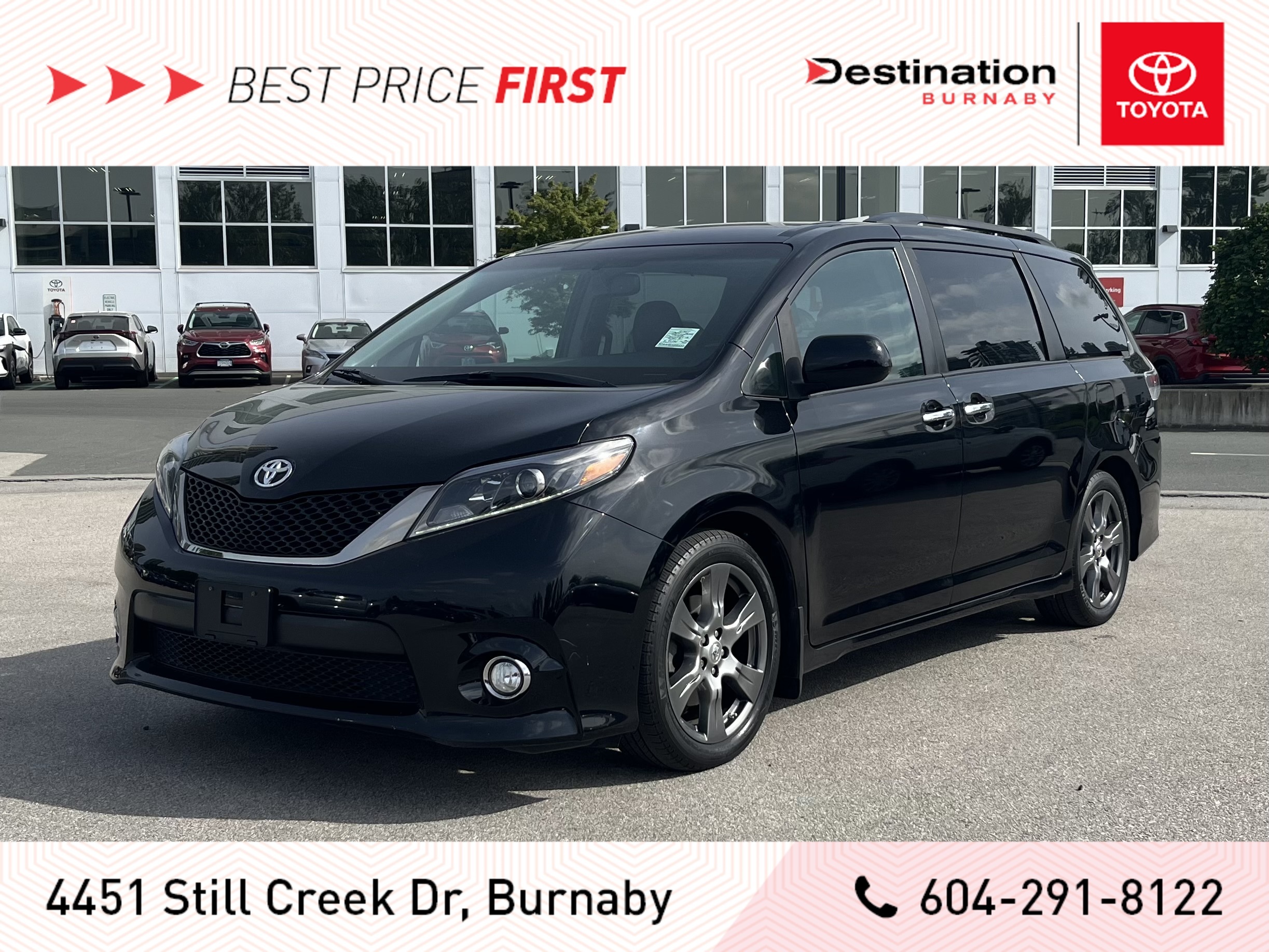 2017 Toyota Sienna SE V6 8-Pass, One owner, Low Kms