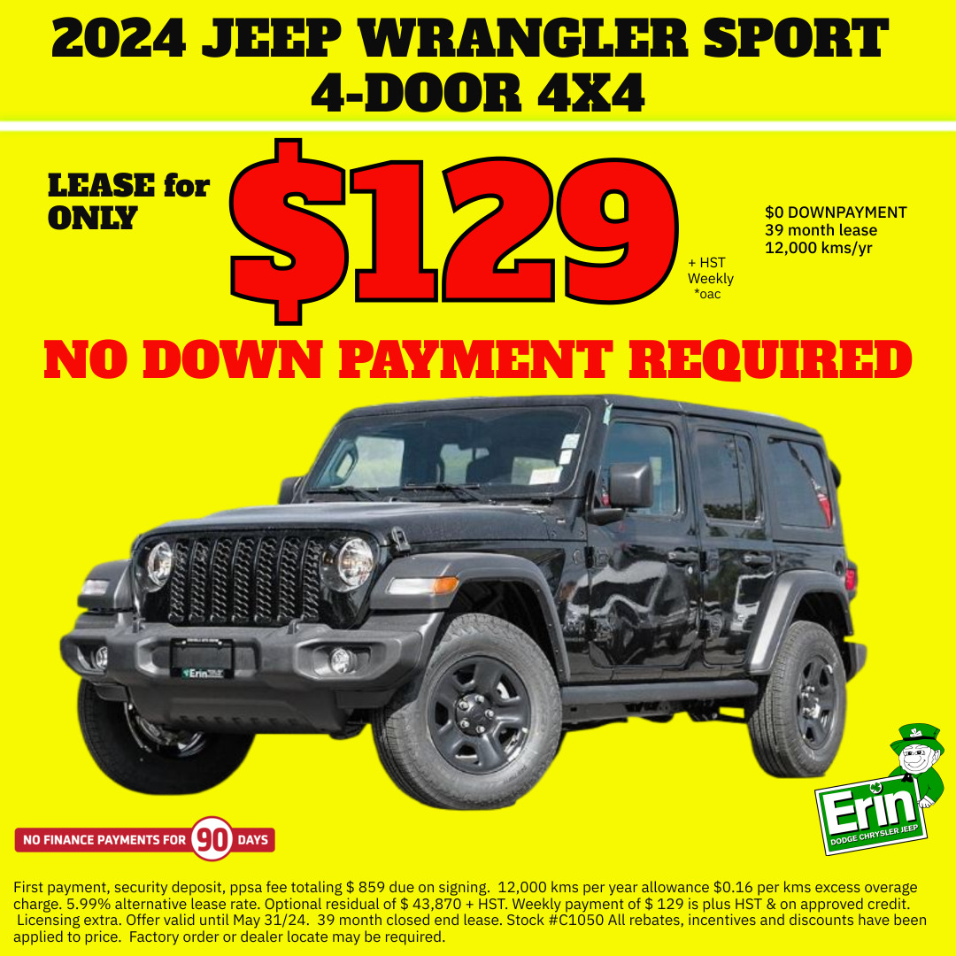 2024 Jeep Wrangler SPORT 4X4 | FREEDOM HARD TOP | SUNSCREEN WINDOWS
