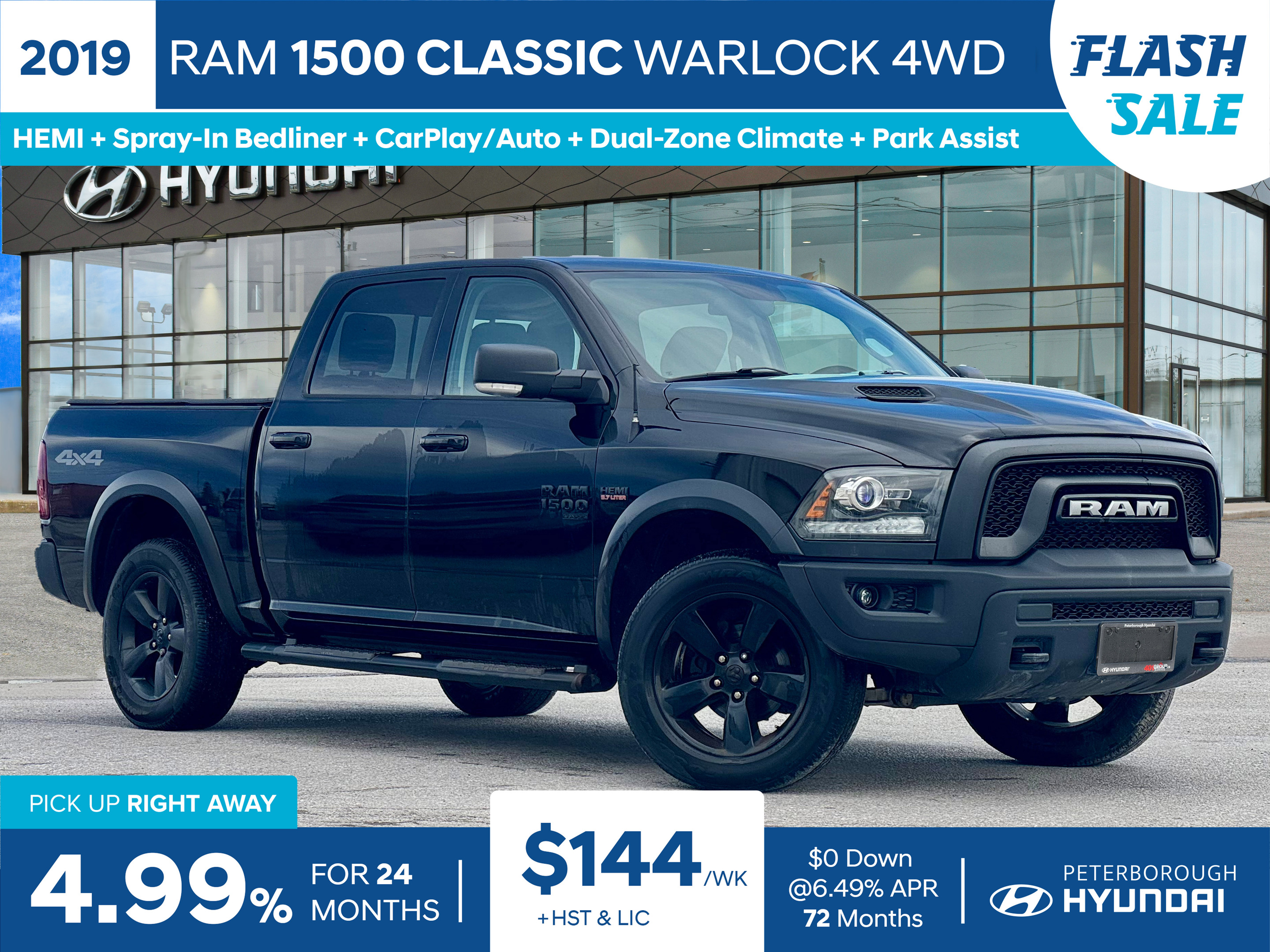 2019 Ram 1500 Classic Warlock V8 | Elec Conv Grp | Luxury Grp |Rmt Start