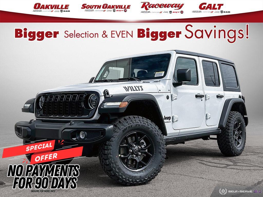 2024 Jeep Wrangler WILLYS | 4-DOOR | 4X4 | WHITE | V6 | SAFETY GROUP 