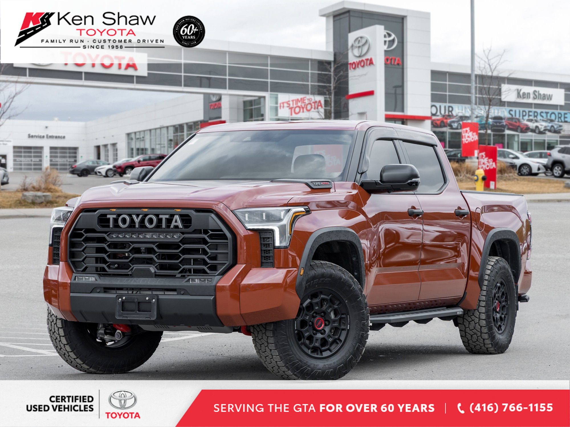 2024 Toyota Tundra TRD PRO Painted in Terra Red / Black Leather / Nav