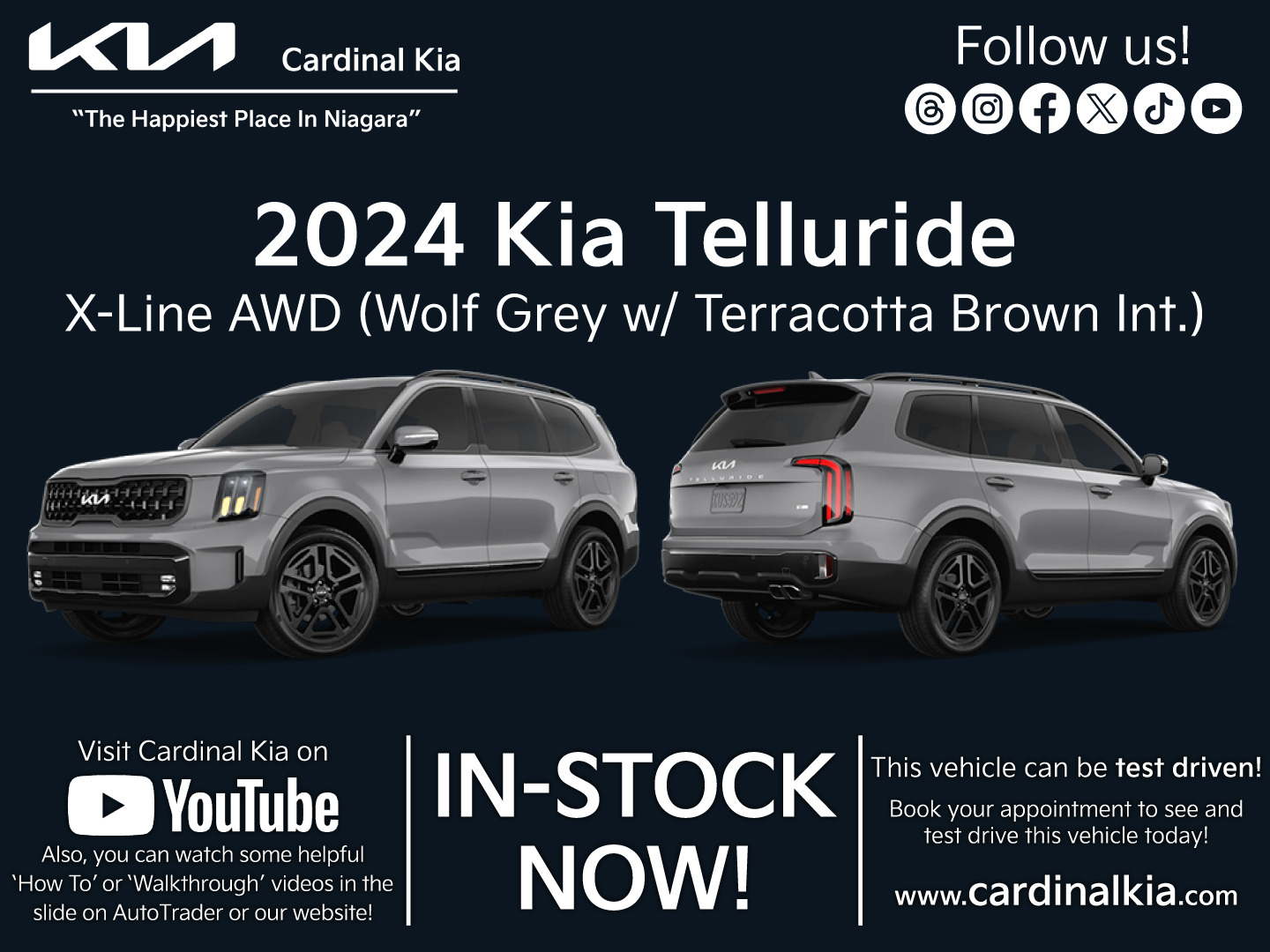 2024 Kia Telluride X-Line AWD w/ Terracotta Brown Interior