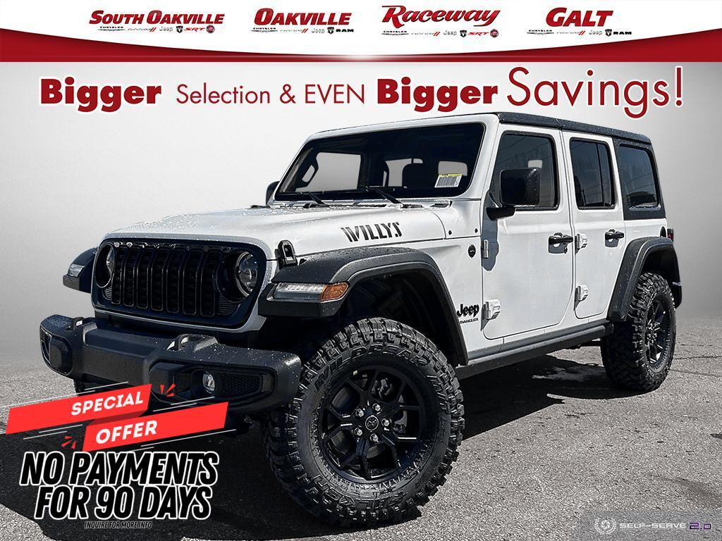 2024 Jeep Wrangler WILLYS | 4-DOOR | 4X4 | WHITE | V6 | BACK UP CAM |