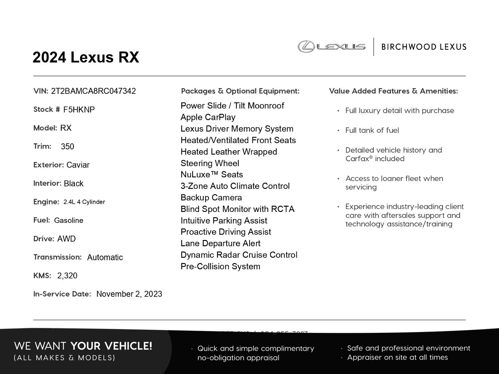 2024 Lexus RX 350 Premium | Accident Free | Local