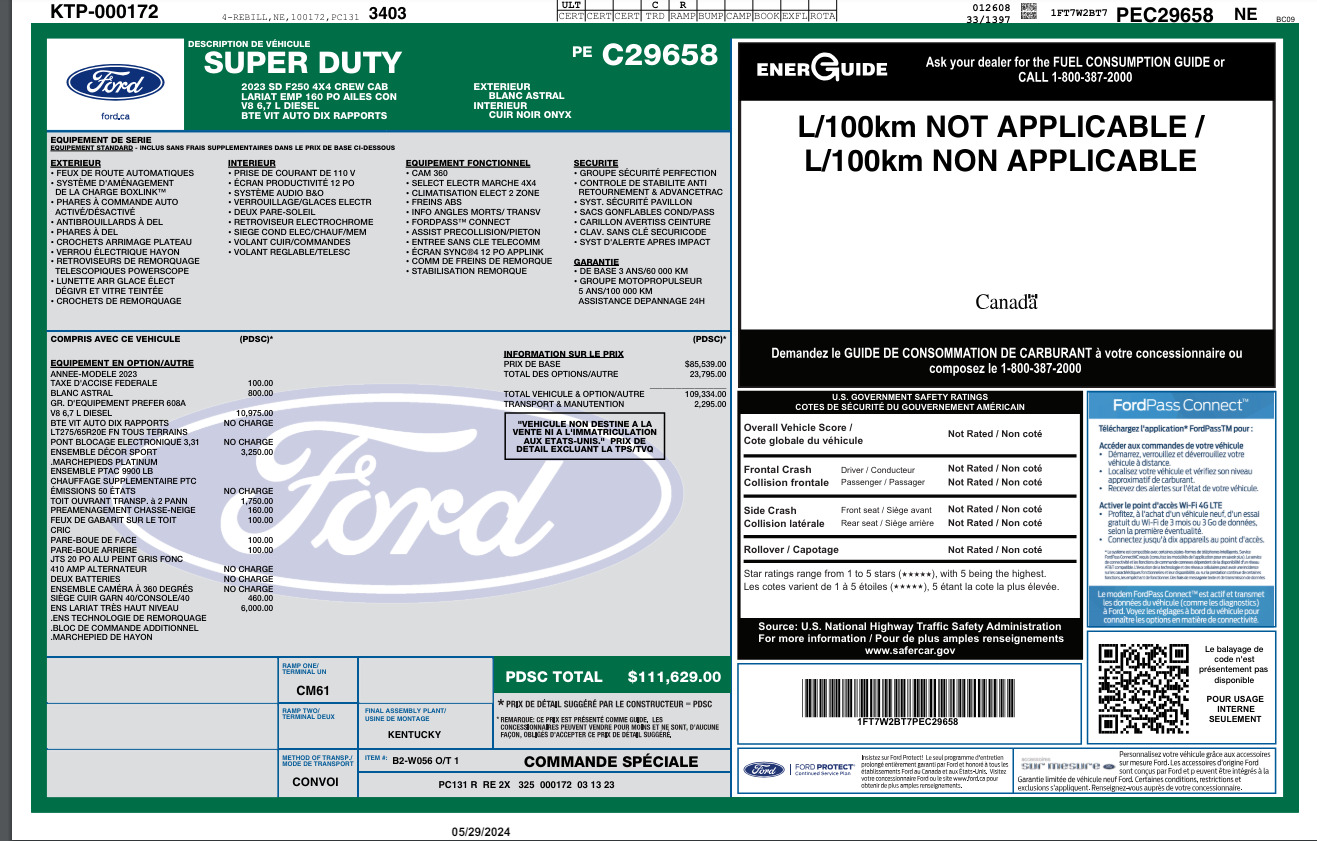 2023 Ford F-250 LARIAT 4WD Crew Cab 6.75' Box