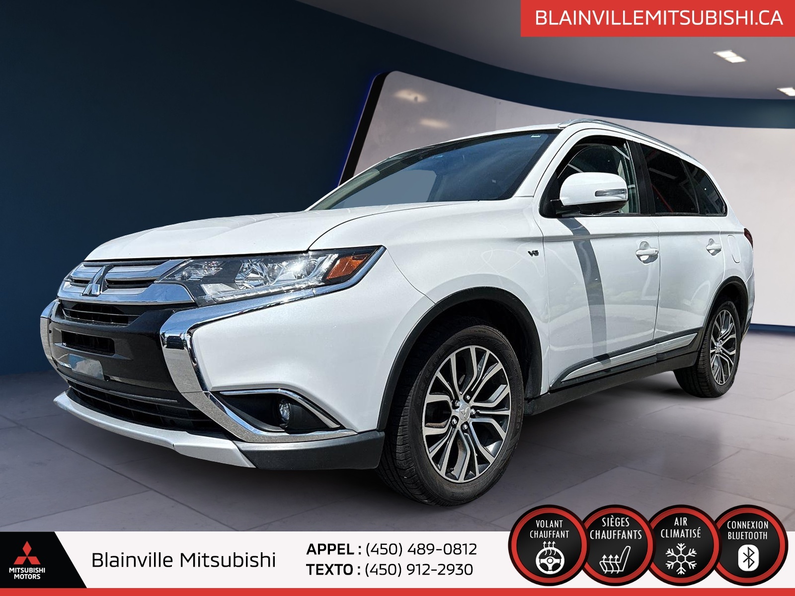 2017 Mitsubishi Outlander GT S-AWC + SYST. SOND 710W + CUIR + 7 PASS.