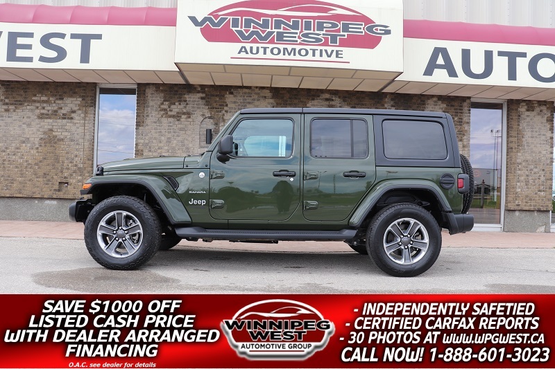 2021 Jeep Wrangler UNLIMITED SAHARA EDITION 2.0T 4X4, LOADED, AS NEW!