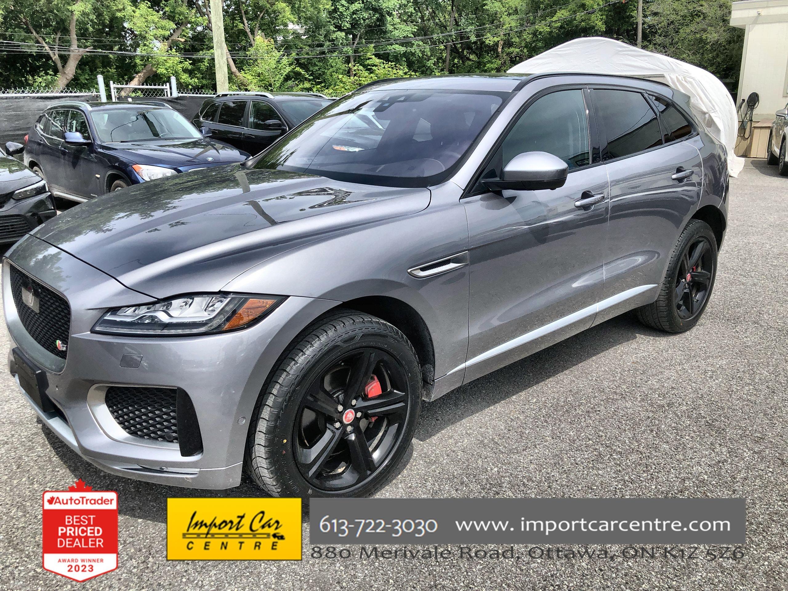 2020 Jaguar F-Pace S 380HP!!  LEATHER, PANO.ROOF, HUDS, LANE KEEP, HT