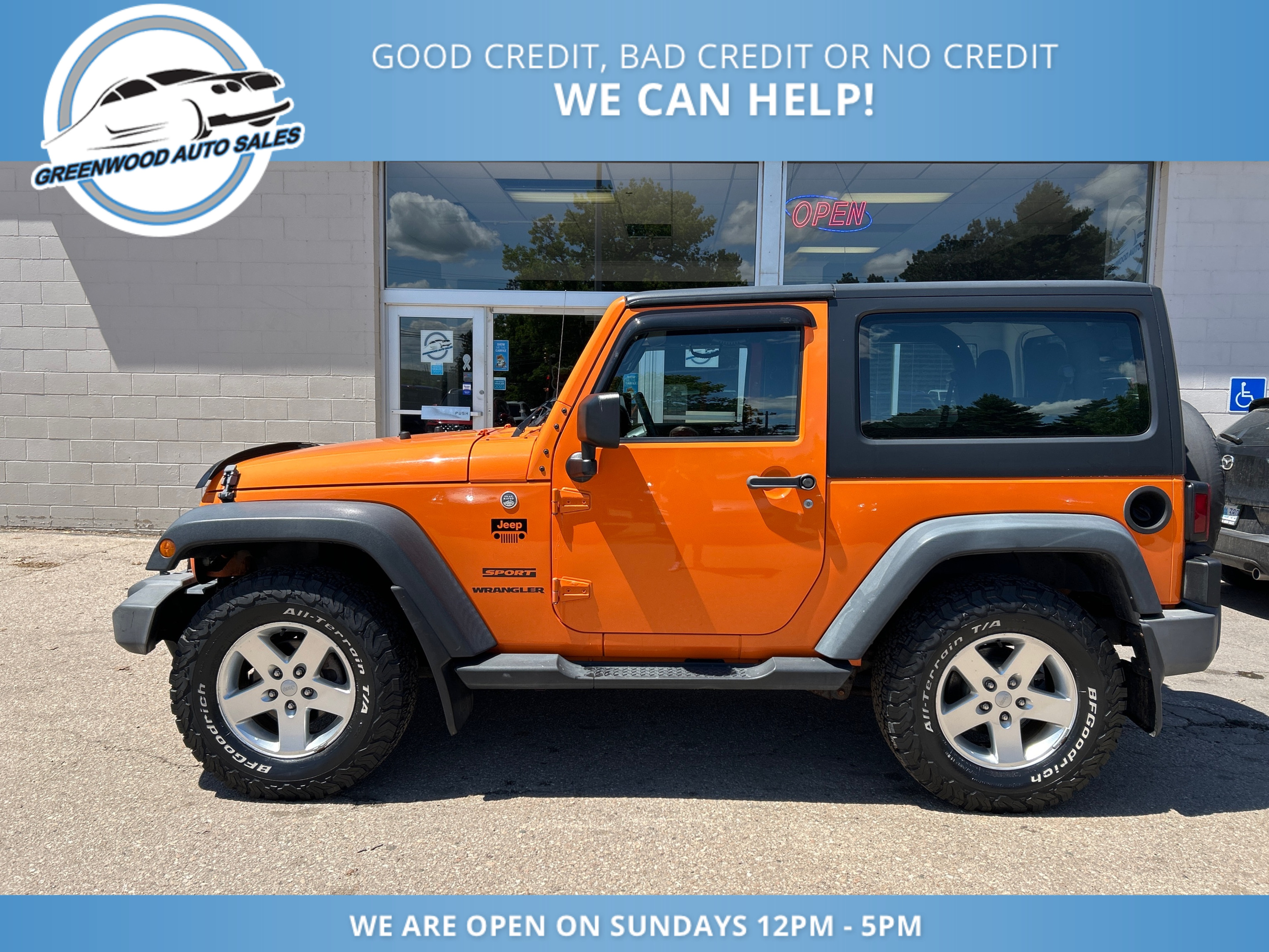 2012 Jeep Wrangler Sport LOW KM! AWESOME COLOUR! CALL NOW!