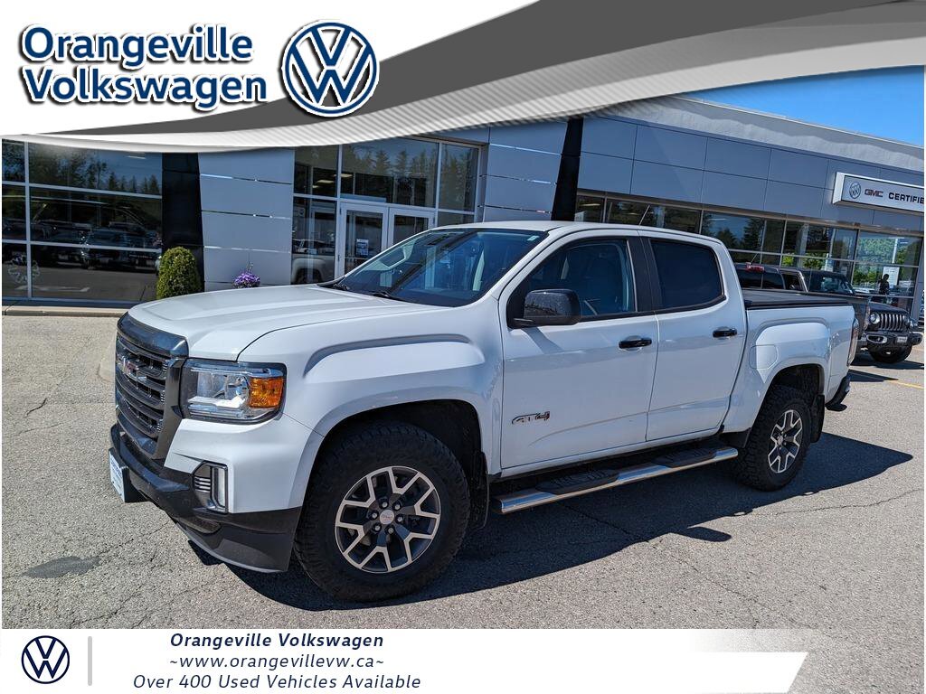 2022 GMC Canyon AT4 W/LEATHER, CREW, 4X4, NAV, HTD LEATHER, LOW KM
