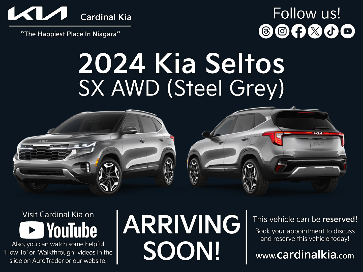 2024 Kia Seltos SX Turbo AWD w/Black Interior