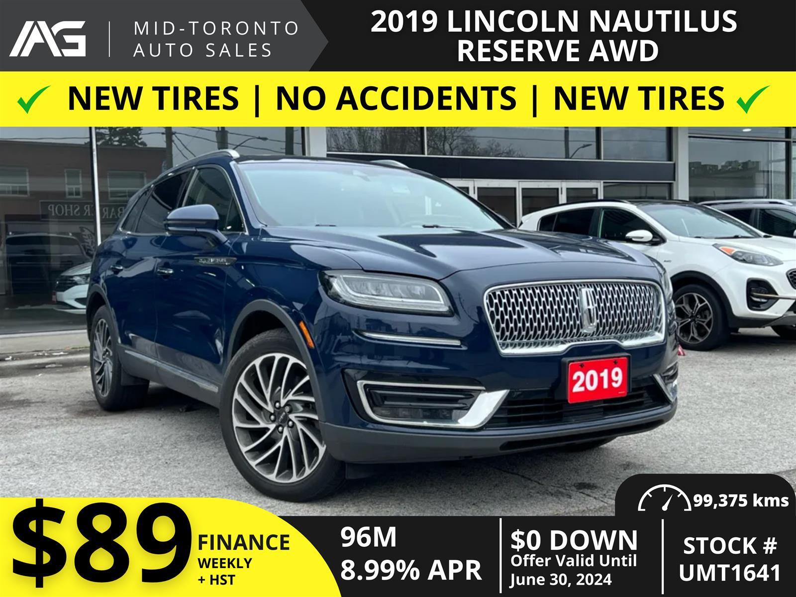 2019 Lincoln Nautilus Reserve - Excellent Condition - No Accidents - One