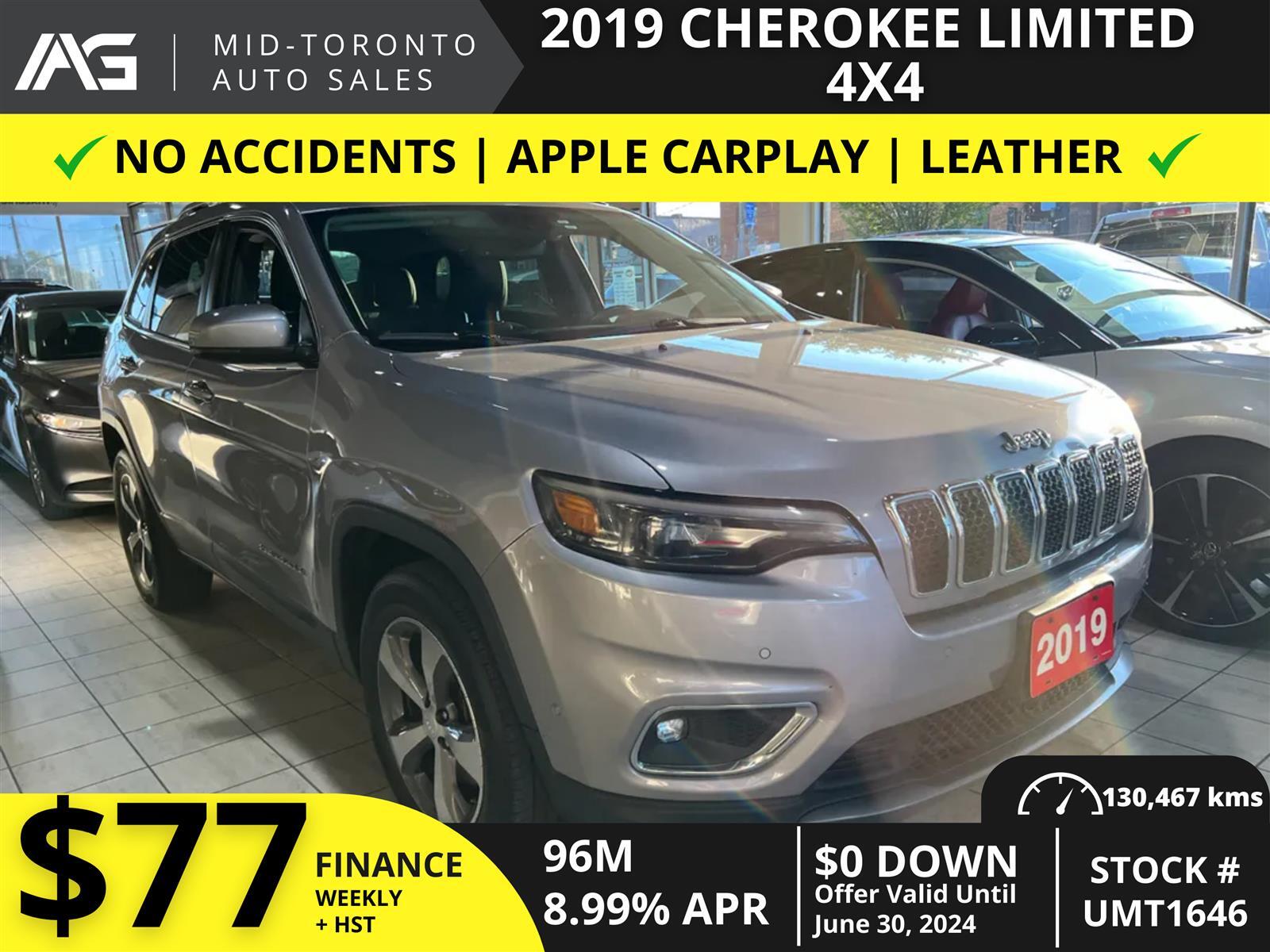 2019 Jeep Cherokee Limited - Navigation w/Apple Carplay - Leather - N