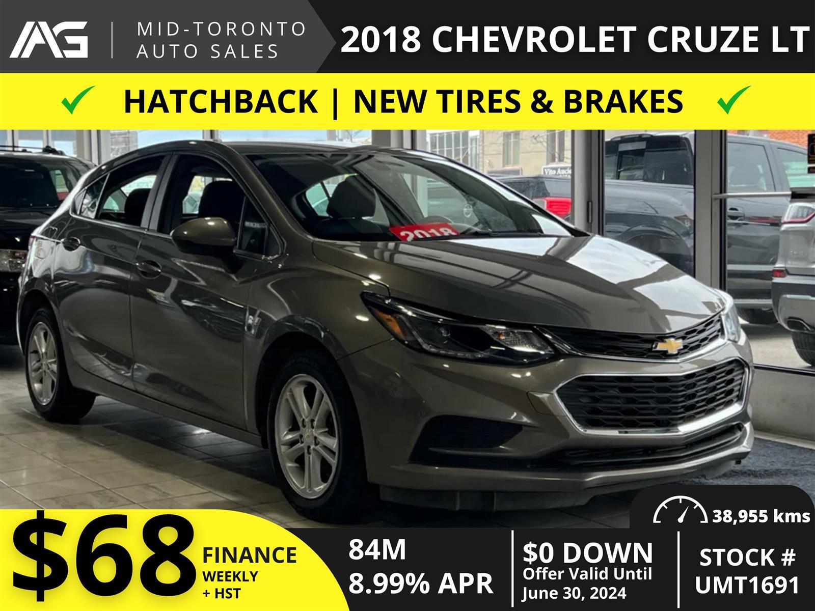 2018 Chevrolet Cruze LT - Hatchback - Heated Seats - Backup Camera - Ne