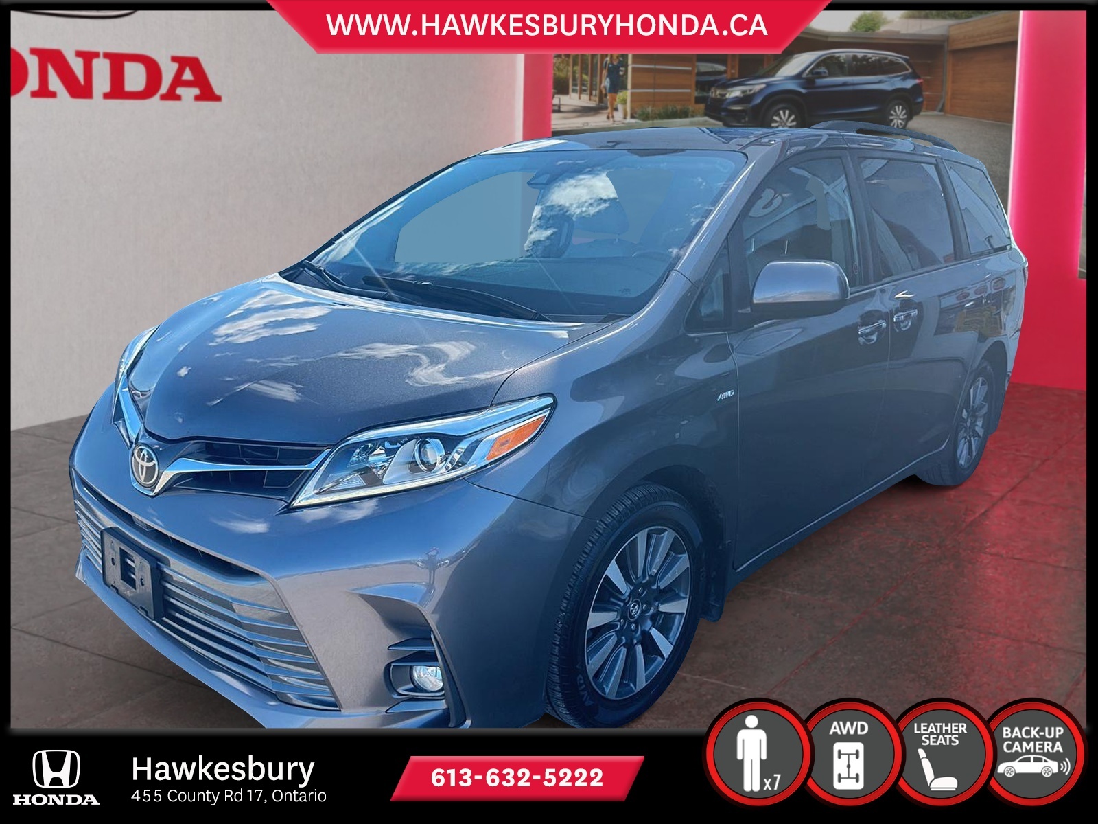 2018 Toyota Sienna XLE/ AWD/ 7 PASSENGERS/ V6/ LOW KM/ 1 OWNER