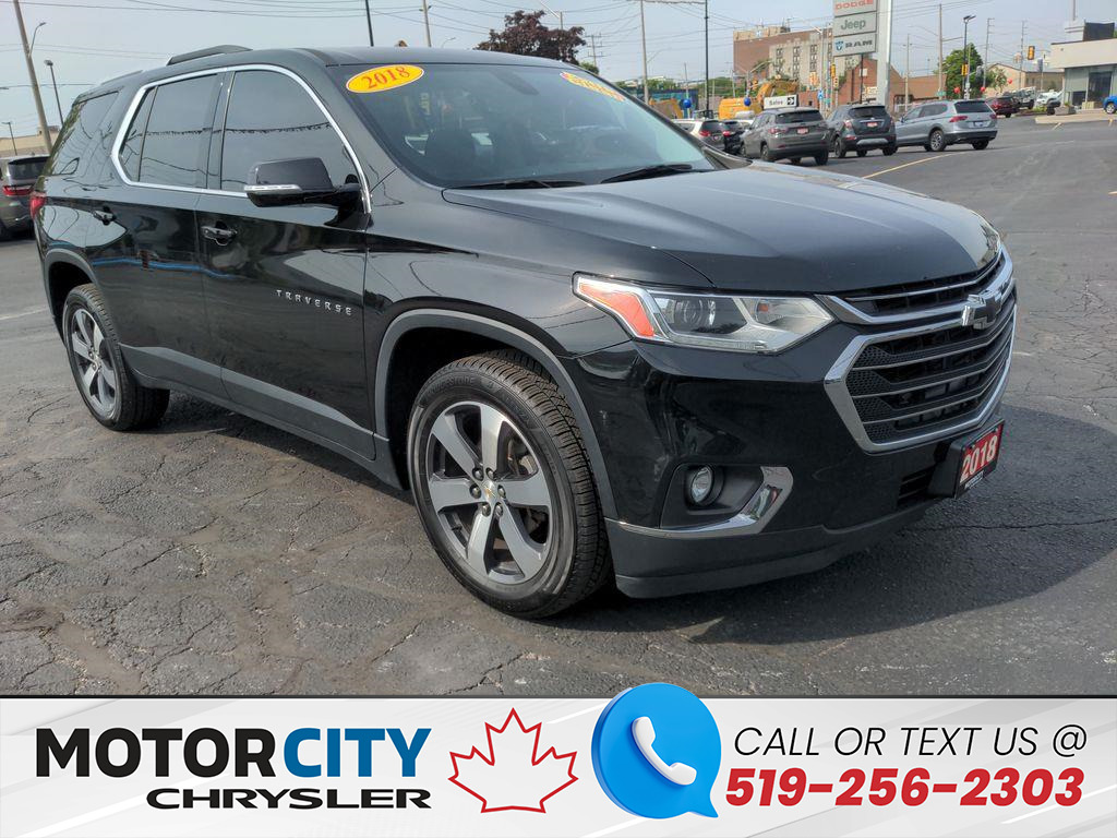 2018 Chevrolet Traverse 3LT Low K's Heated Leather Moon Roof CarPlay 3rd R