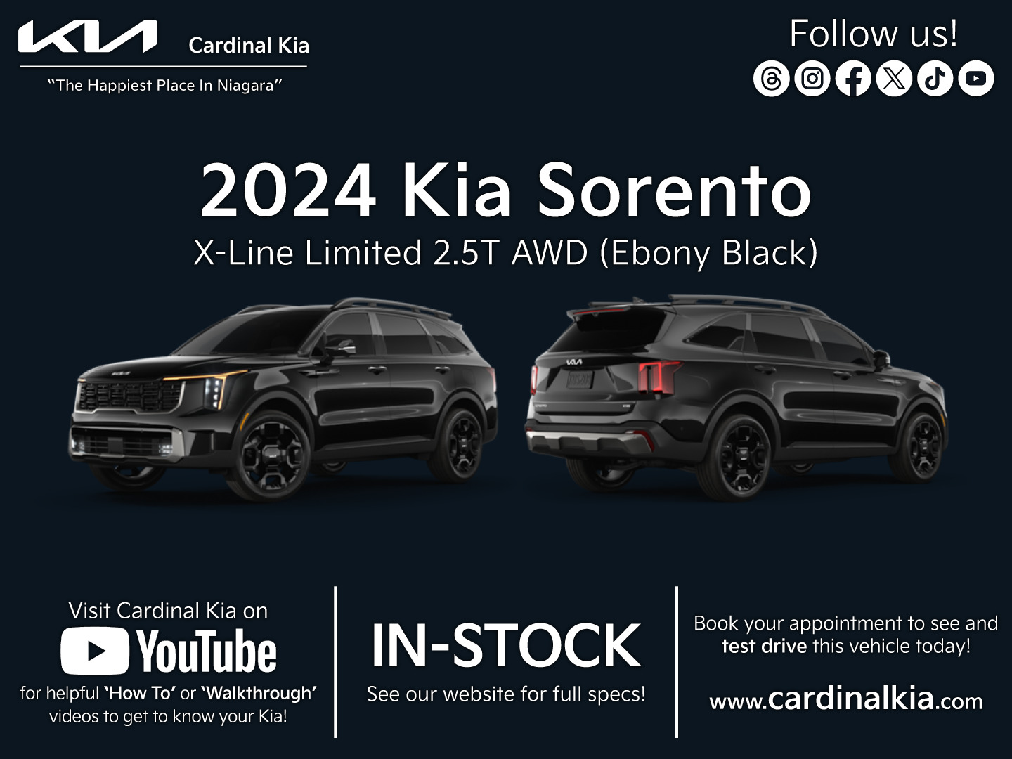 2024 Kia Sorento X-Line Limited 2.5T AWD w/ Black Interior
