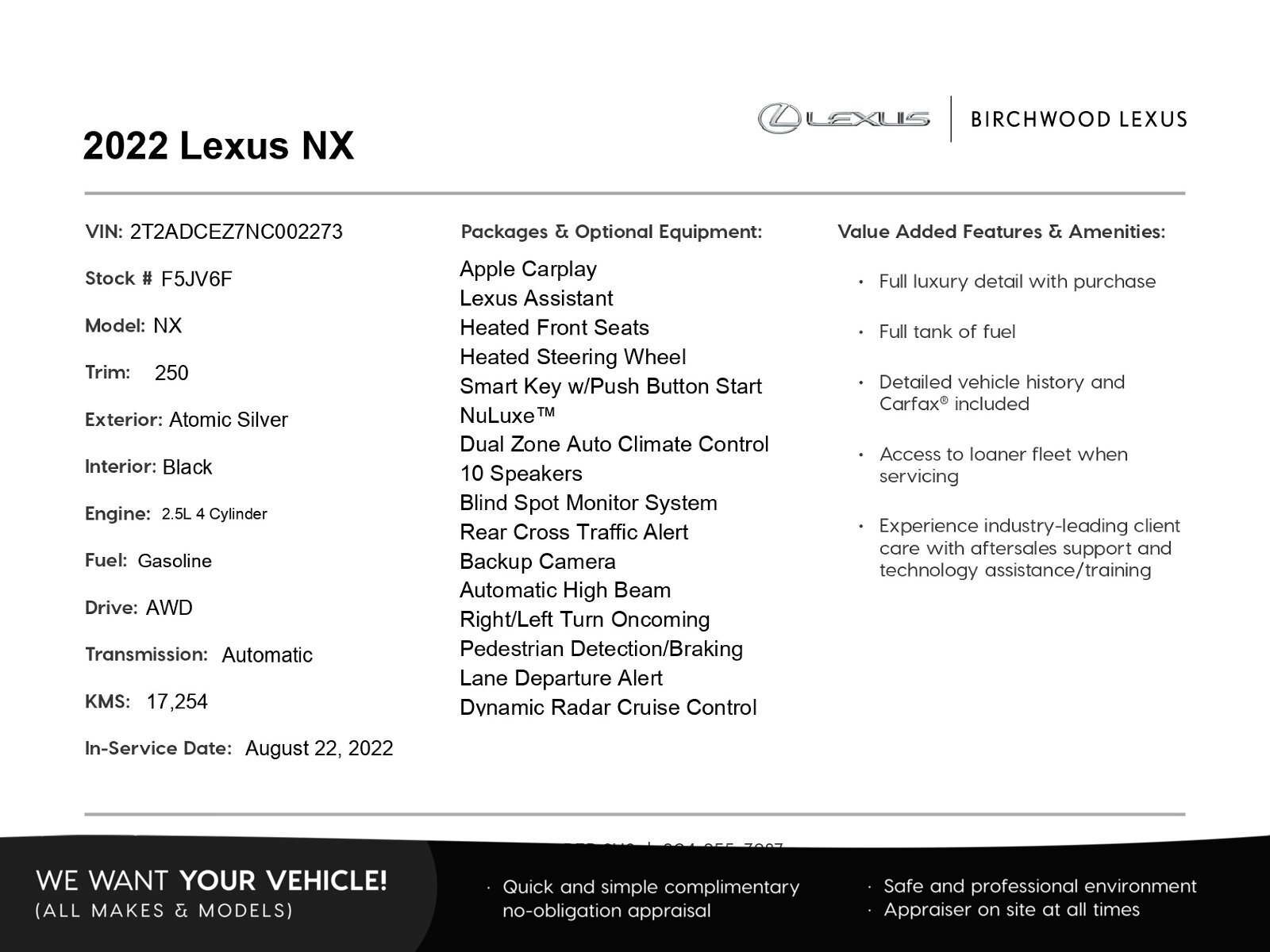 2022 Lexus NX 250 AWD | Accident Free | Local