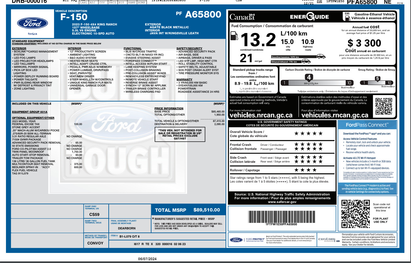 2023 Ford F-150 King Ranch 4WD SuperCrew 5.5' Box