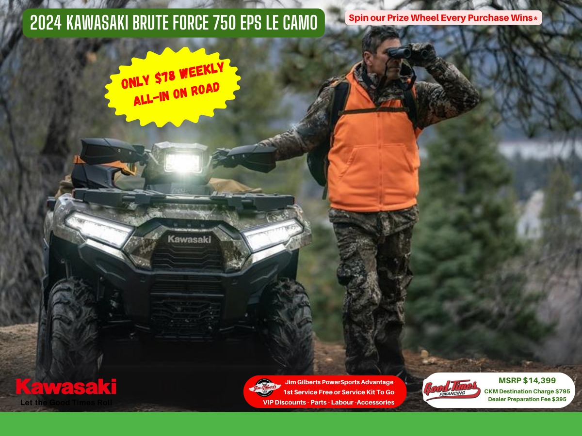2024 Kawasaki KVF750LEF Brute Force 750 EPS LE CAMO  - Only $78 Weekly, All-in