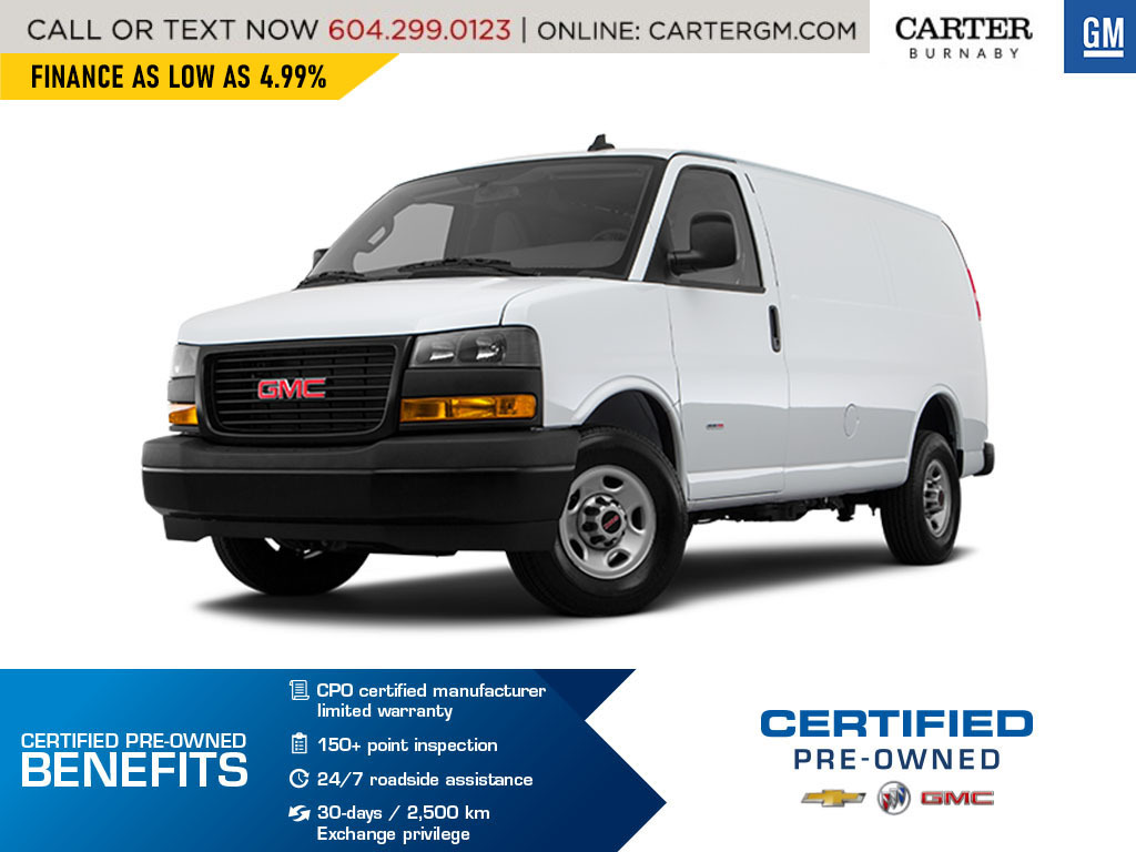 2022 GMC Savana Cargo Van Steel Wheels/Bluetooth/Cruise/Pwr Windows