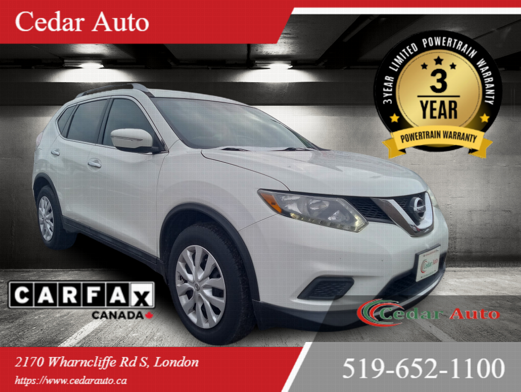 2014 Nissan Rogue S FWD | 3 YEAR POWERTRAIN WARRANTY INCLUDED