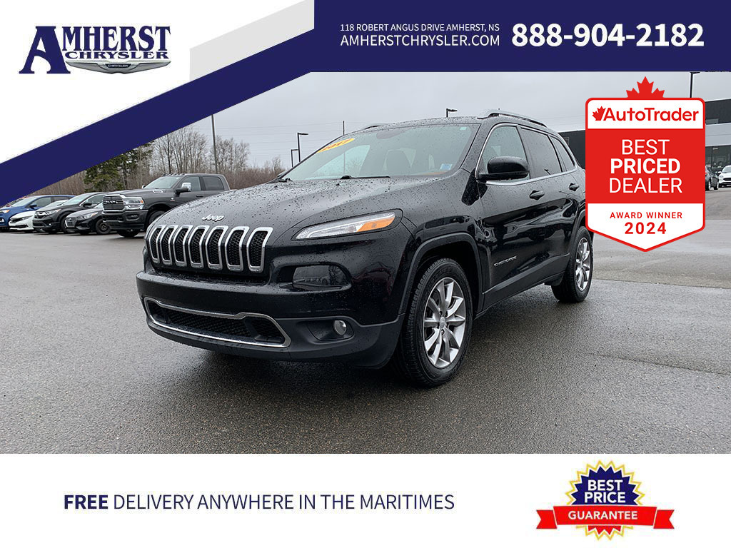 2017 Jeep Cherokee 4x4 Limited, Heat and Cooled Seats, Pwr Liftgate