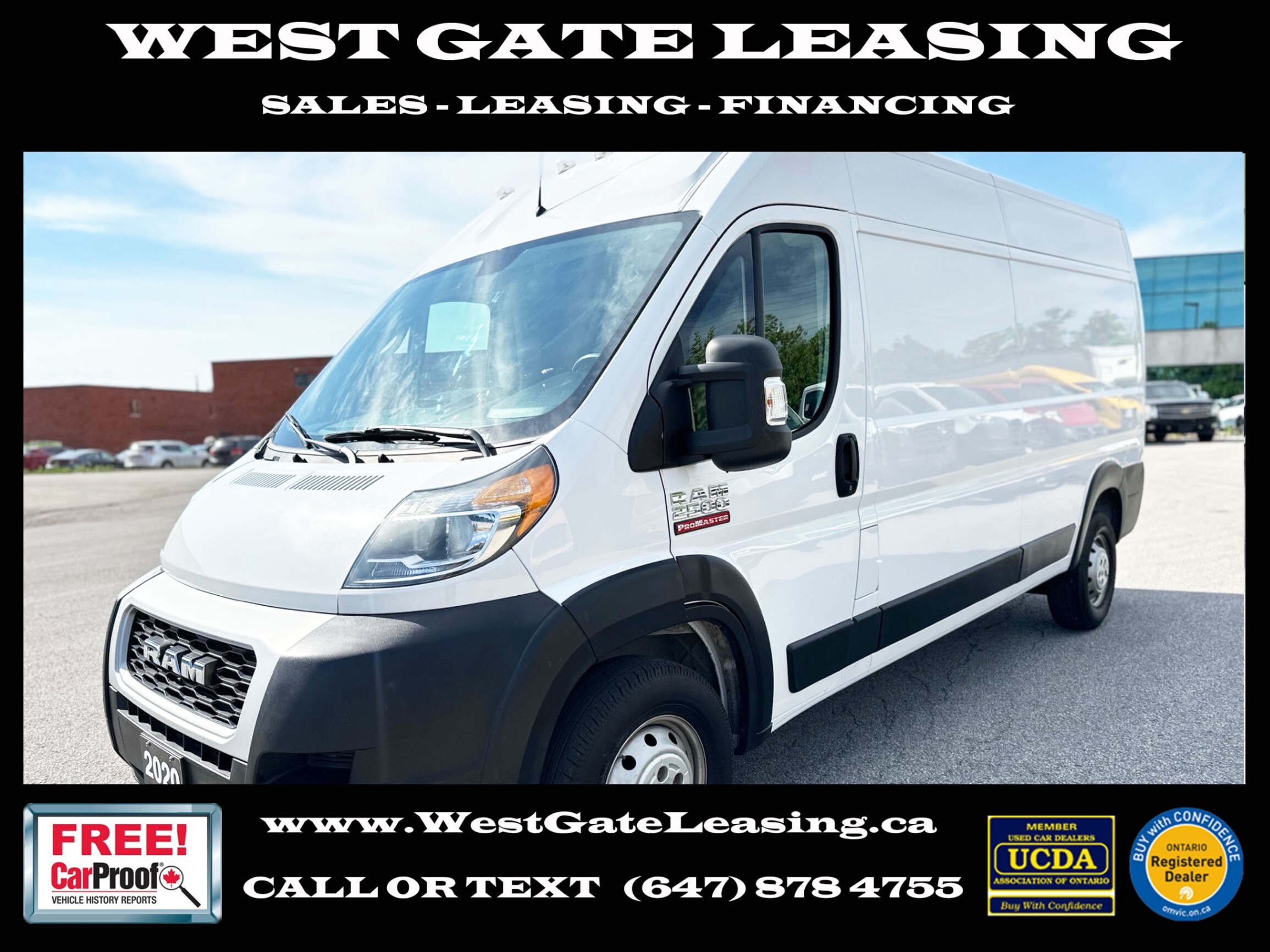 2020 Ram ProMaster Cargo Van 2500  | 159 WB | HIGH ROOF | CAMERA | NO ACCIDENTS