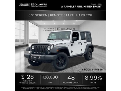 used 2016 Jeep Wrangler car, priced at $20,694